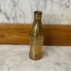 vintage decorative brass Coca-Cola bottle